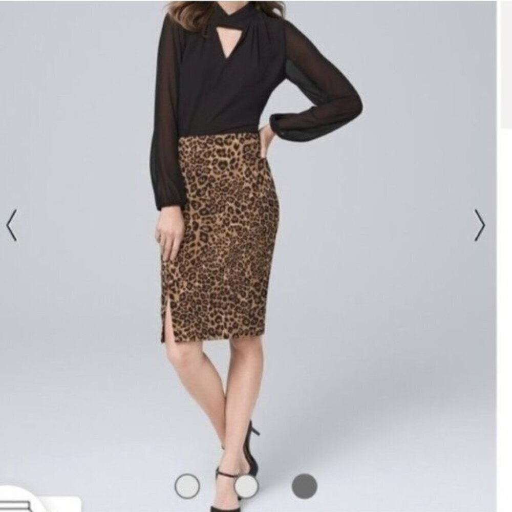 NWOT White House Black Market Leopard Pencil Skirt